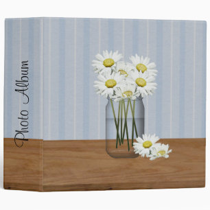 Mason Jar Of Daisies Binder