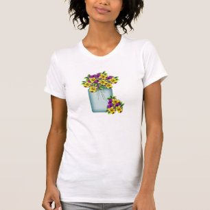 Mason Jar Pansies Shirt