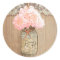 Mason Jar Pink Hydrangea Floral Rustic Wedding