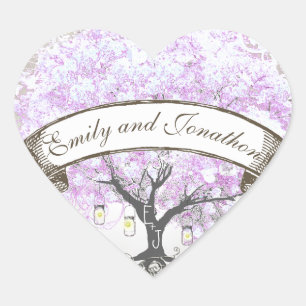 Mason Jar Radiant Lavender Leaf Tree  Wedding Seal