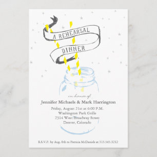 Mason Jar Rehearsal Dinner Invite Starry Night