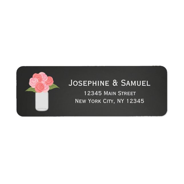 Mason Jar Roses Return Address Labels (Front)