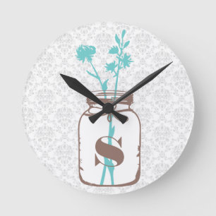 Mason Jar Round Clock
