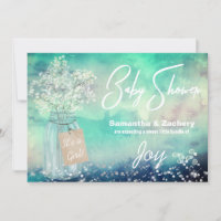 *~* Mason Jar Rustic  Baby Breath Baby Shower