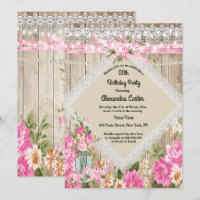 Mason Jar Rustic Pearl String Lights Floral Pink