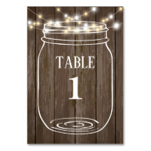 mason jar, rustic, table card