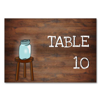 Mason Jar Rustic Wedding Table Number