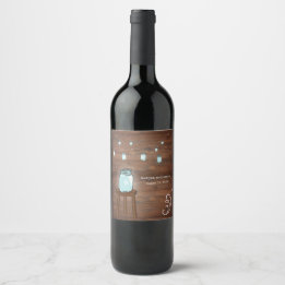 Mason Jar Rustic Wedding Wine Label
