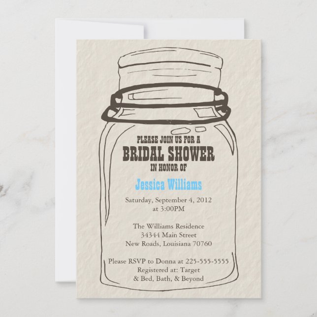 Mason Jar Save the Date (Front)