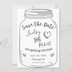 Mason Jar Save the Date Invitation