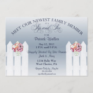 Mason Jar Sip and See Invitation