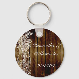 Mason Jar Stamp on Dark Wood Plank Keychain