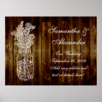 Mason Jar Stamp on Dark Wood Plank