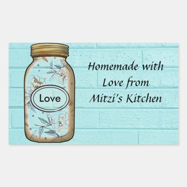 Mason Jar Sticker/Labels personalize. Sticker (Front)