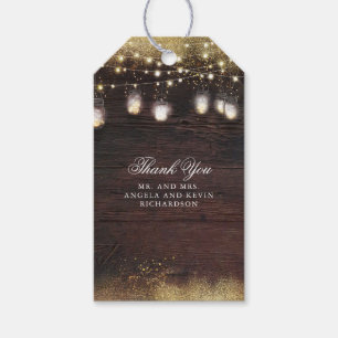 Mason Jar String Lights Rustic Wedding Gift Tags