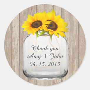 Mason jar sunflower wedding tags sunflwr6
