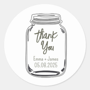 Mason Jar Thank You Sticker