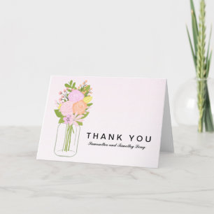 Mason Jar Thank You   Wedding Card
