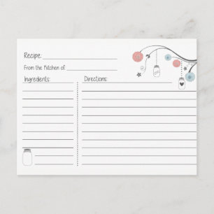 Mason Jar Tree Recipe Card