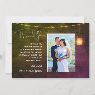 Mason Jar Warm Autumnal Colours photo Thank You