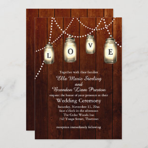 Mason Jar Wedding Invitation