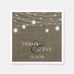 Mason Jar Wedding Rustic Country Burlap Napkin