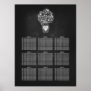 Mason Jar Wedding Seating Chart Chalkboard