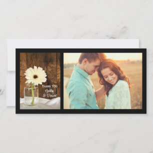 Mason Jar White Daisy Mariage campagnard Merci