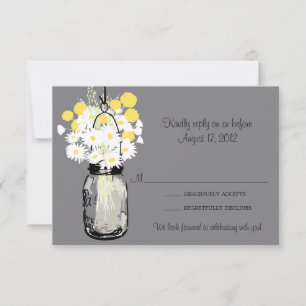 Mason Jar Wild Daisies & Billy Balls RSVP