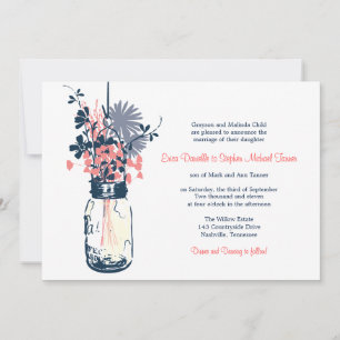 Mason Jar & Wild Flowers Invitation