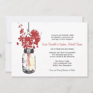 Mason Jar & Wild Flowers Invitation