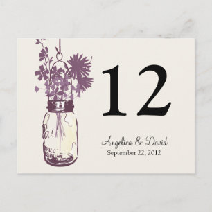 Mason Jar & Wildflowers Table Card