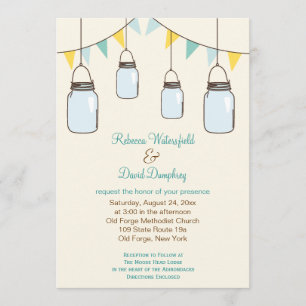 Mason Jars Country Thème Faire-part de mariage