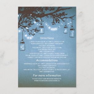 mason jars fireflies wedding information insert