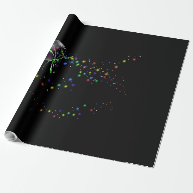 Mason Jars Fireflies Wrapping Paper Roll (Unrolled)