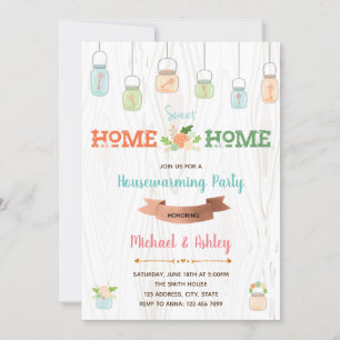 Mason jars housewarming party invitation