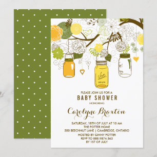 Mason Jars Invitation Baby shower