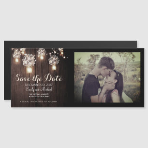 Mason Jars String Lights enregistrer la date carte