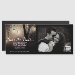 Mason Jars String Lights save the date photo card