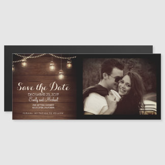 Mason Jars String Lights save the date photo card