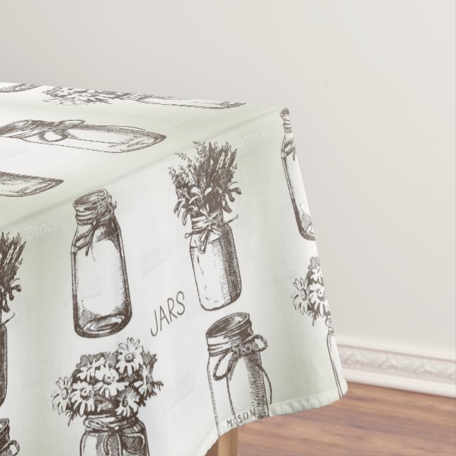 mason jars tablecloth (In Situ)