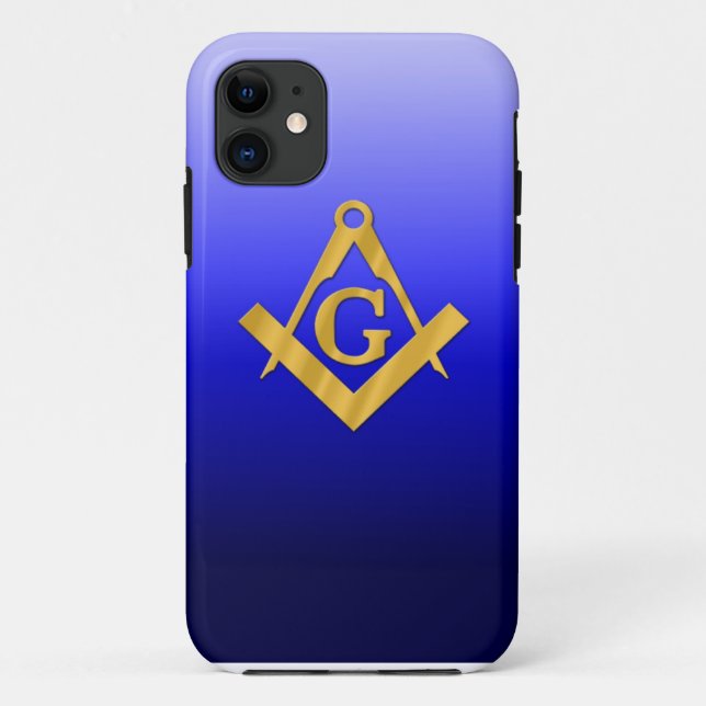 Mason Masonic with Gradient Blue Case-Mate iPhone Case (Back)