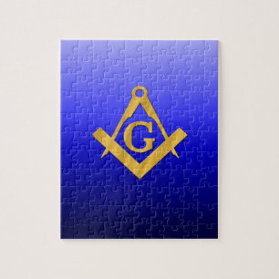 Mason Masonic with Gradient Blue Jigsaw Puzzle