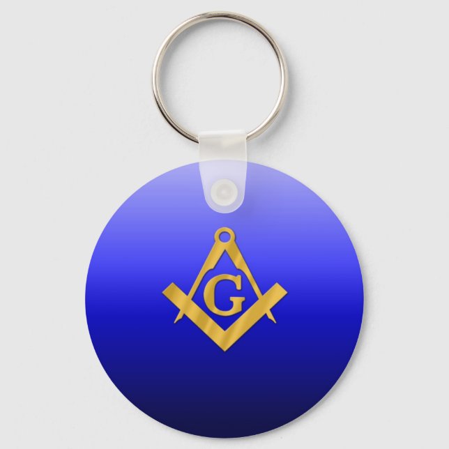 Mason Masonic with Gradient Blue Keychain (Front)