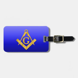 Mason Masonic with Gradient Blue Luggage Tag