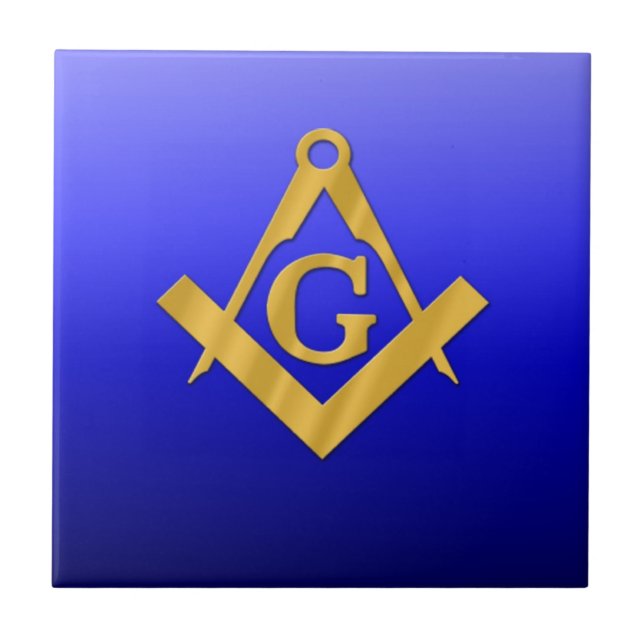 Mason Masonic with Gradient Blue Tile (Front)