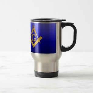 Mason Masonic with Gradient Blue Travel Mug