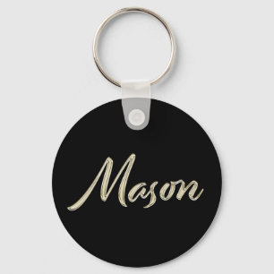 Mason Name whitegold Button Schlüsselanhänger Keychain