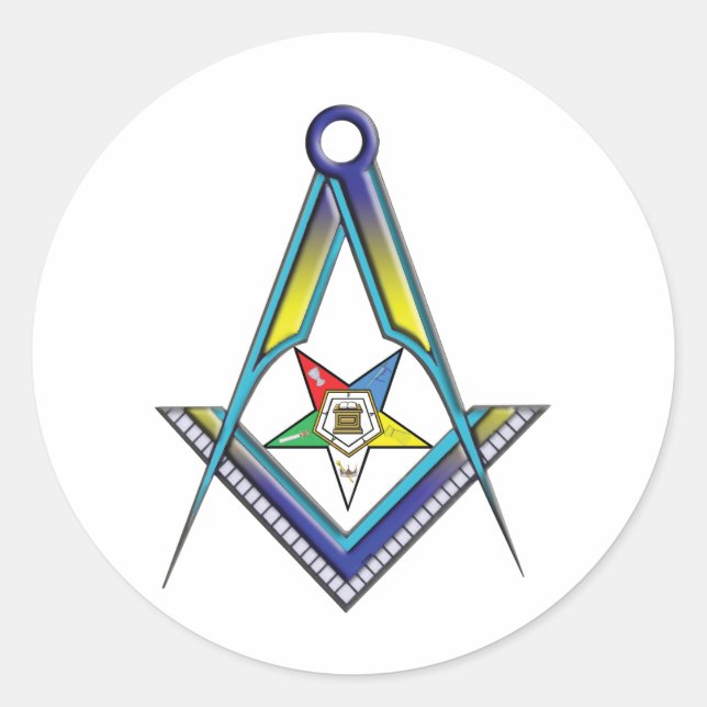 Mason OES Classic Round Sticker (Front)