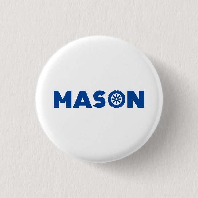 Mason Petrol Head 1 Inch Round Button (Front)
